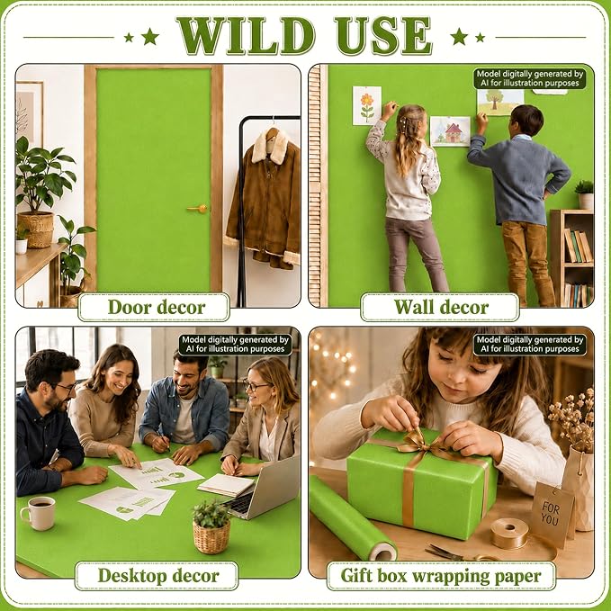 Lime Green Bulletin Board Roll Non-Woven Fabric Poster 16in X 20ft | Back to