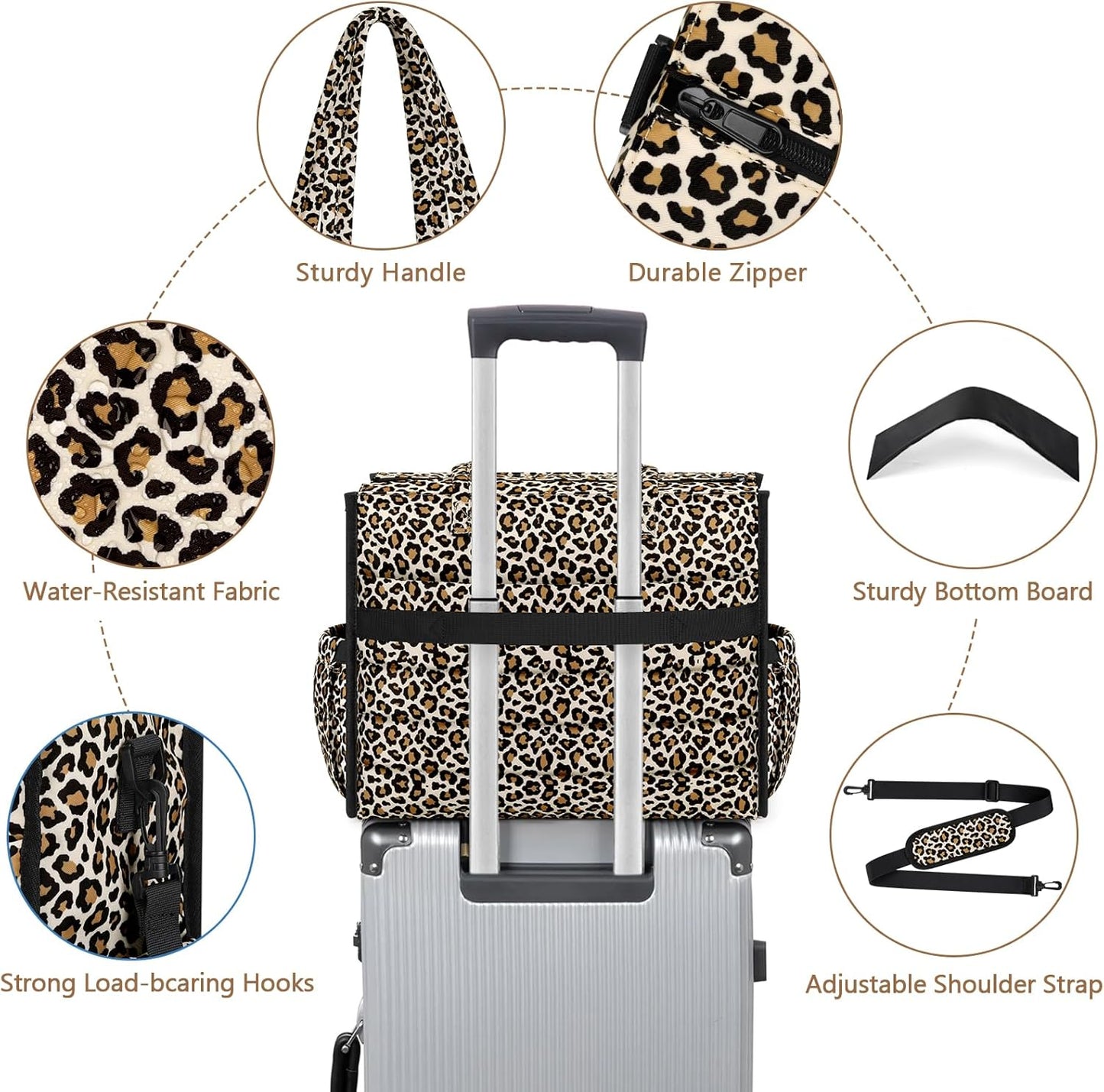 IBFUN Diaper Bag Tote for Baby - Large Baby Bag 4Pcs with Waterproof Changing Pad Pacifier Case, Travel Hospital Mommy Bag