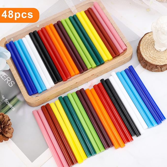 Manarty Colored Hot Glue Stick, Adhesive EVA Glue Sticks