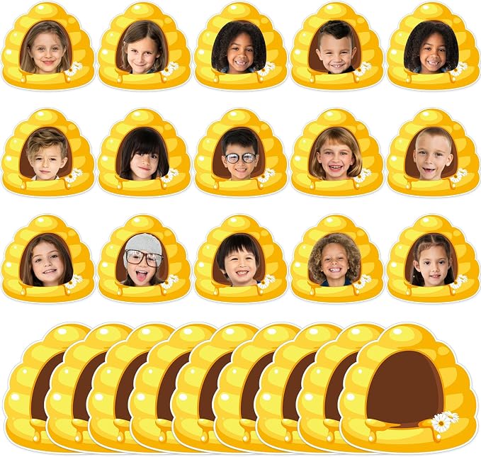 gisgfim 80Pcs Bee Hive Cutouts Summer Honey Bee Hive Decorations Bulletin Board