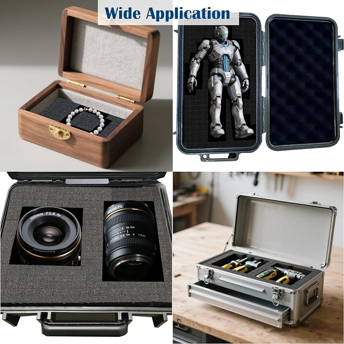 2Pcs 12"x12"x2" & 2Pcs 12"x12"x0.4" Pick and Pluck Foam Gun Case Foam | 2 Sizes
