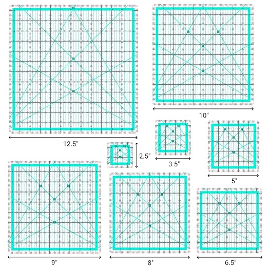 8 Quilting Rulers, Quilting Squares | Square Rulers, Quilting Rulers and