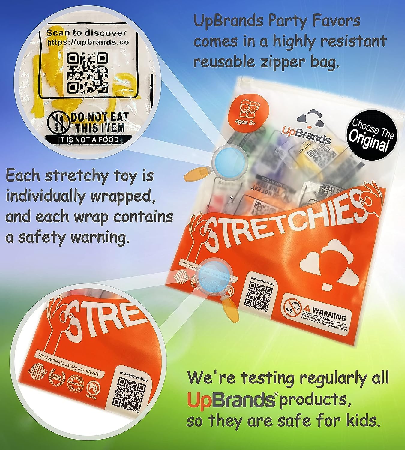 UpBrands 96-Pack Stretchy Skeletons – Halloween Party Favors Prizes, Classroom Rewards, Trick or Treat Toys, Non-Candy Skeleton Gifts for Kids Ages 3+
