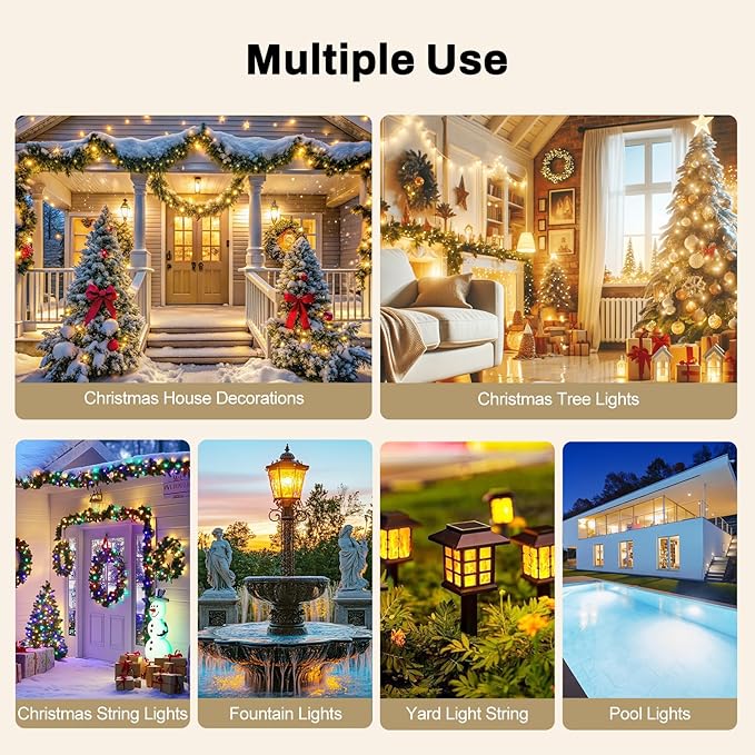 Lights Plug Timer Outdoor, Dusk to Dawn Electrical Timer Switch with Remote, Waterproof 3 Grounded Electrical Outlets for Halloween Christmas, 2PCS
