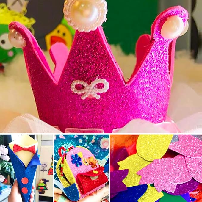 10 Sheets Glitter Cardstock Paper Self-adhesive Backs 30 X 20cm A4 Paper