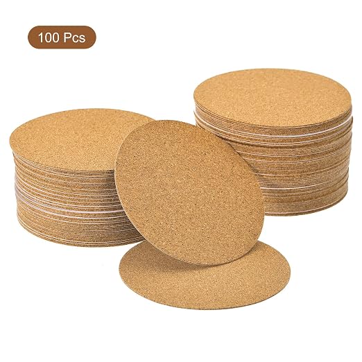 UXCELL 100 Pcs Self-Adhesive Cork Round