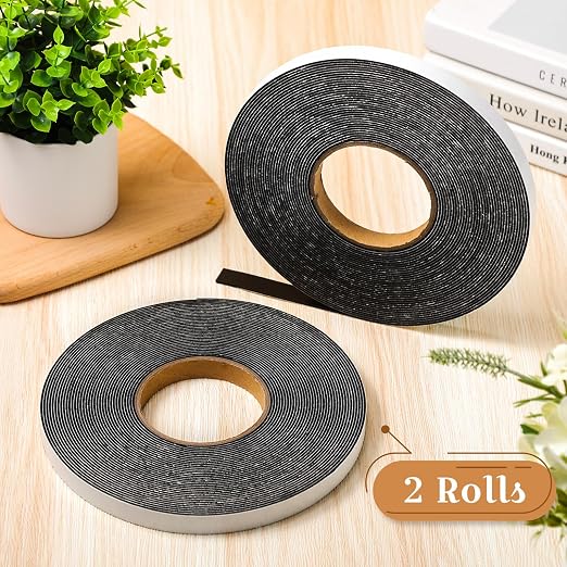 Tatuo 2 Rolls Double Sided Foam Tape 0.6 Inch by 50 Feet Black PE Foam Tape