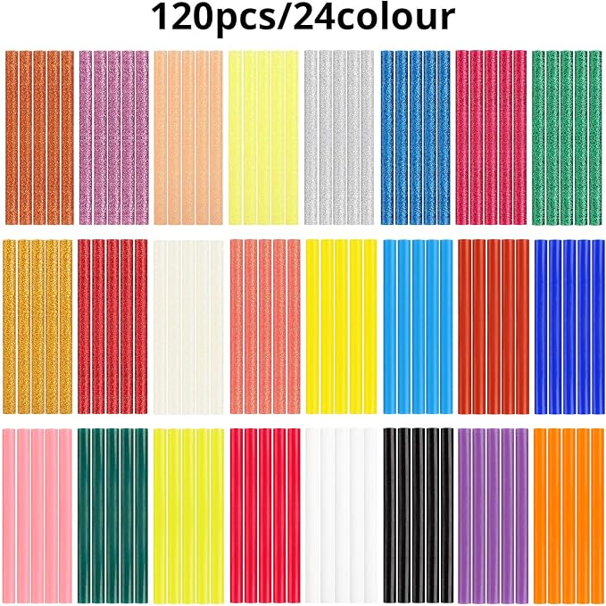 Gartful 120pcs Colored Glue Sticks