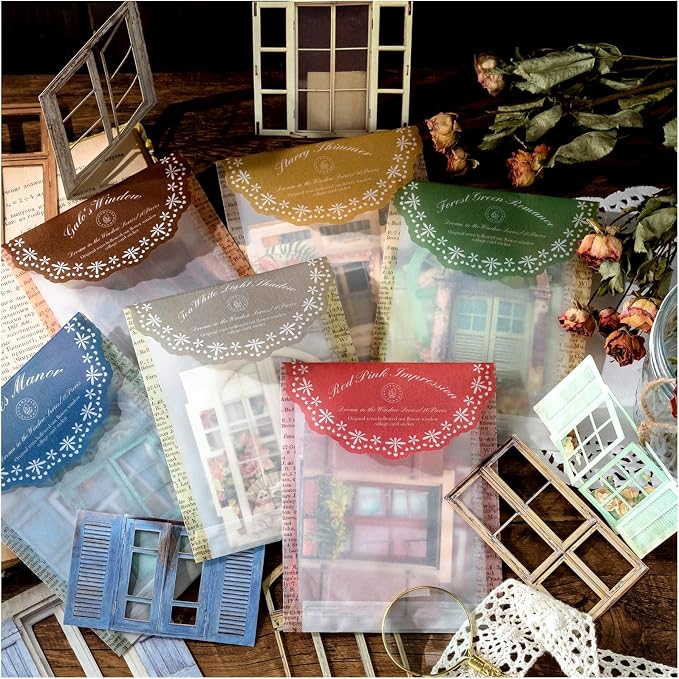 Vintage Scrapbook Paper Window Cutout Stickers