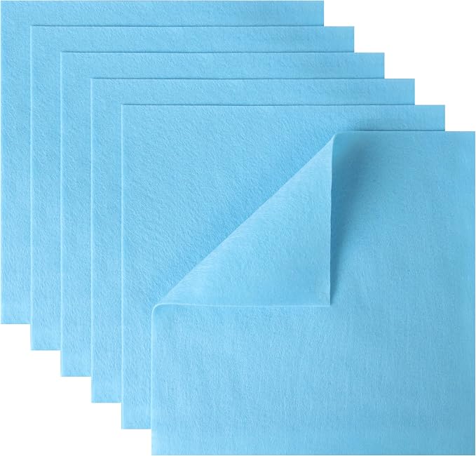 HaoFeiJH 6 Pcs Blue Soft Felt Fabric Sheets