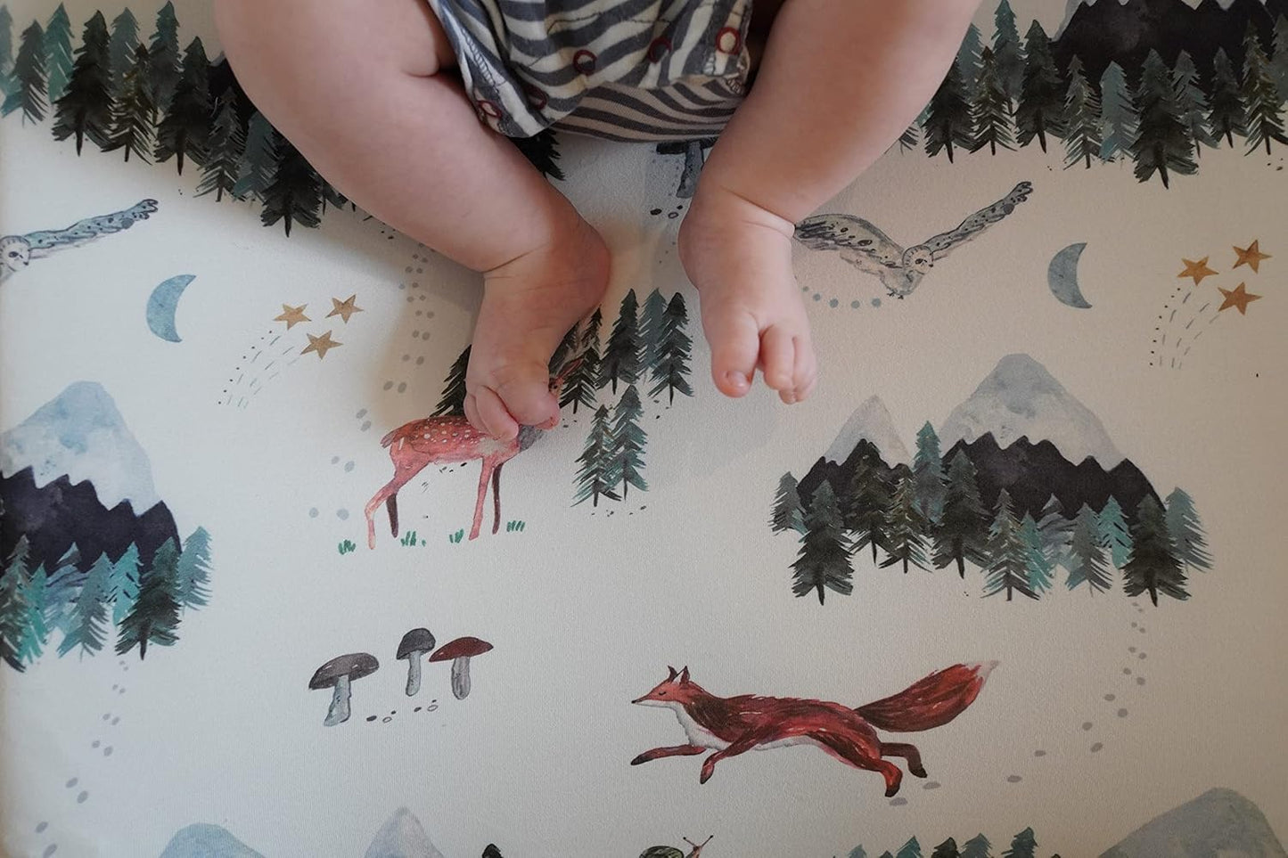 Baby Changing Pad Cover 2-Pack for Boys, Girls (Woodland Forest Animals) - Premium Fitted Sheets Baby Diaper Changing Table Cover - Buttery Soft Cotton Blend