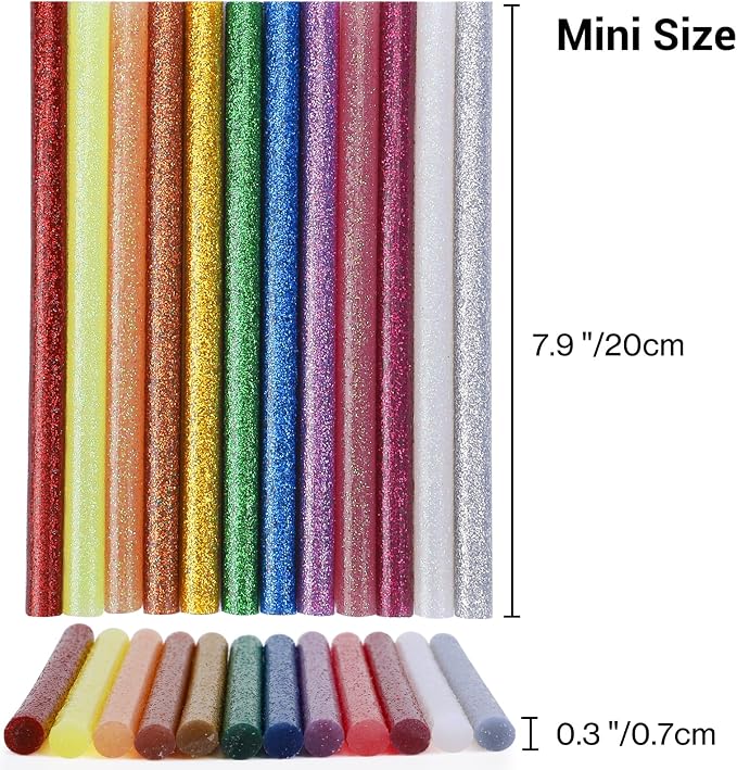 ENPOINT Color Glitter Hot Glue Sticks, Craft Adhesive Waxing Sticks Bulk