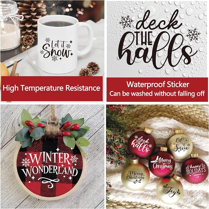 40 Pieces Christmas Word Stickers