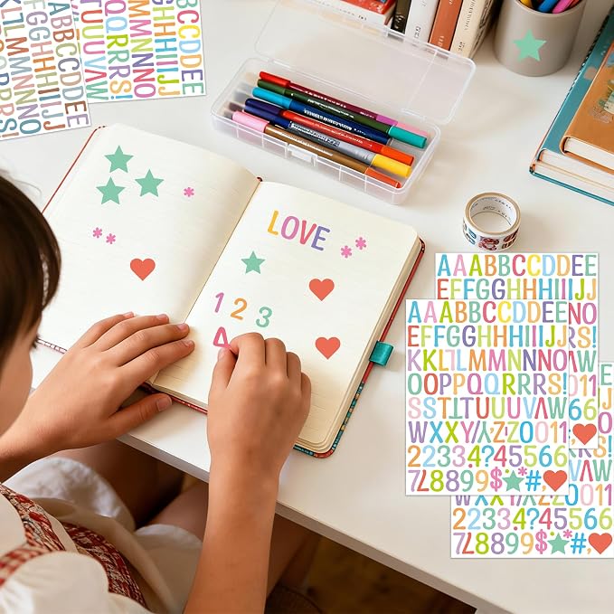 Letter Stickers 1 inch, Self-Adhesive Vinyl Waterproof ABC Letter Stickers