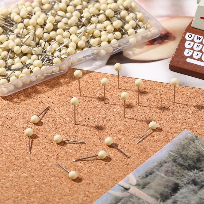 WILLBOND 500 Pack Map Push Pins Map Tacks Small Round Head Push Pins Thumb Tacks