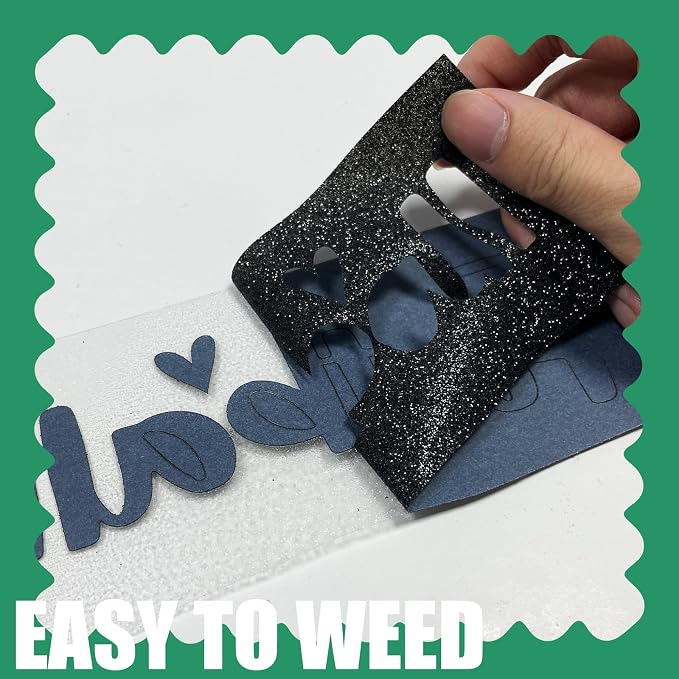Glitter Iron On 12in X 8ft, HTV Heat Transfer Vinyl | Glitter HTV Easy to Cut &