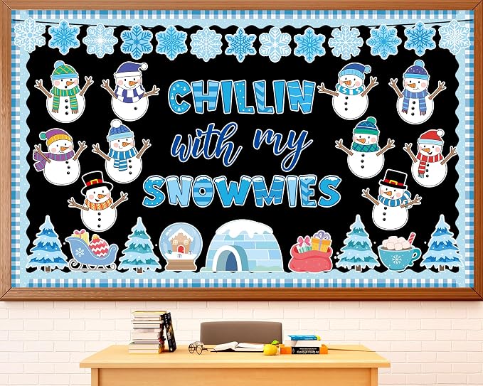 Winter Bulletin Board Decoration Set Christmas Snowman Classroom Decorations