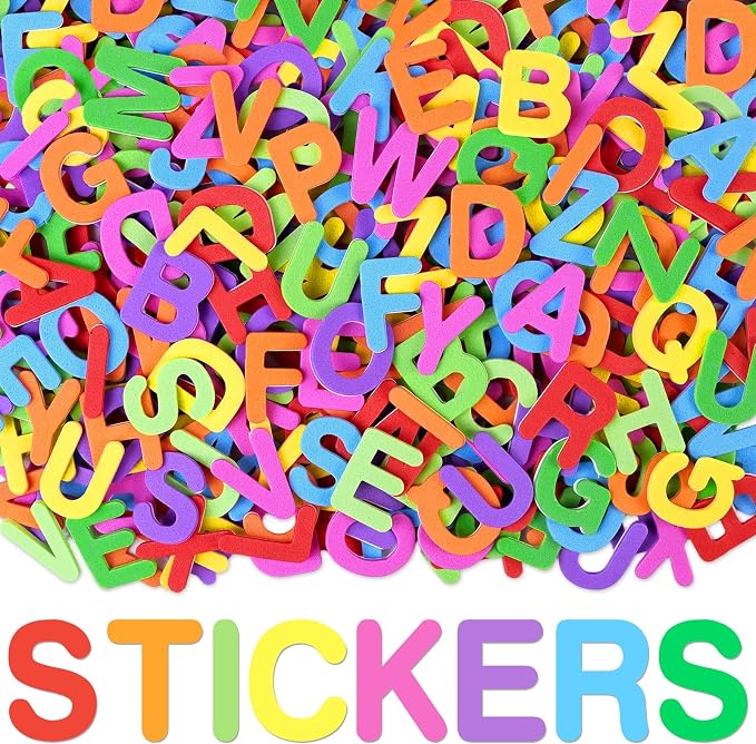 1312Pcs Foam Letter Stickers for Crafts 8Colors Self Adhesive Foam Stickers EVA