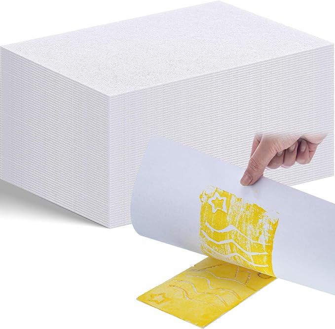 Pushglossy 60 Pcs Foam Printing Plates White Foam Sheets Craft Foam Sheet White
