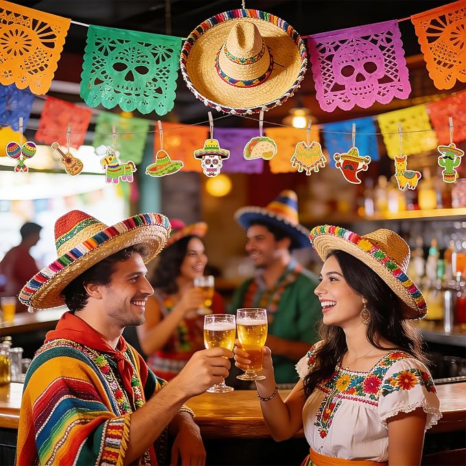 36PCS Wooden Cinco De Mayo Crafts Decorations Mexico Crafts