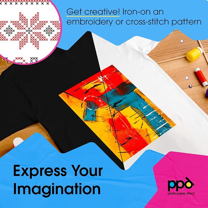 PPD 40 Sheets 8.5x11" Iron-on Heat Transfer Paper Mixed Fabrics Inkjet | Mixed