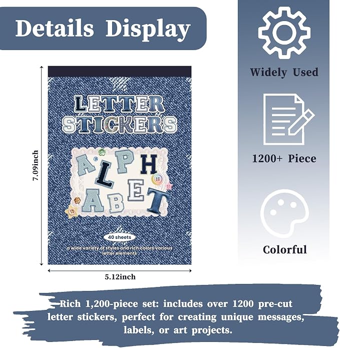 Letter Stickers Book, 40 Sheets