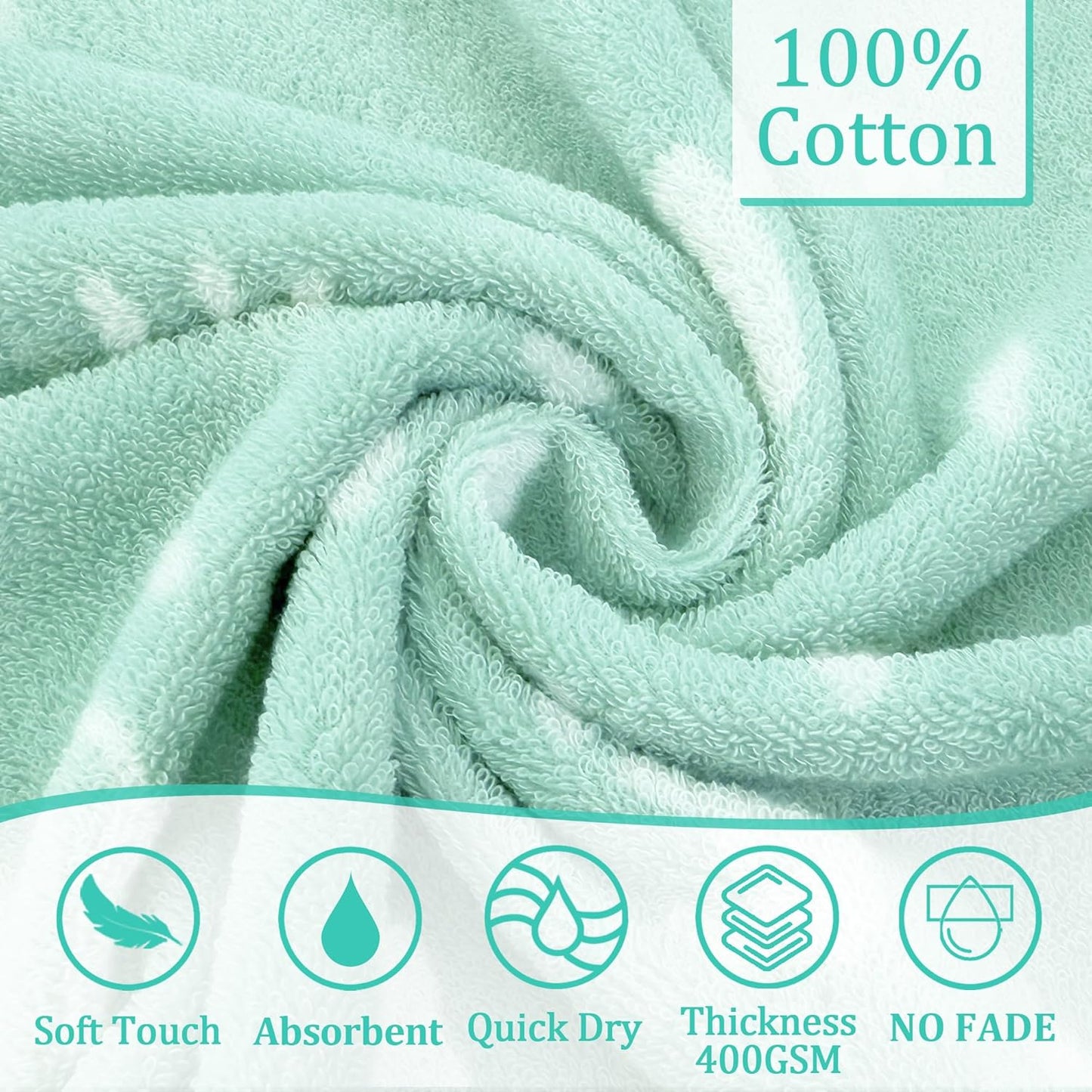 VOOVA & MOVAS Thick Baby Hooded Bath Towel - 100% Cotton,400GSM, 30.5x36 Inches,0-2Years, Super Absorbent Large Towel with Cute Dino Hood for Newborn, Baby, Infant, Baby Essentials,Dino