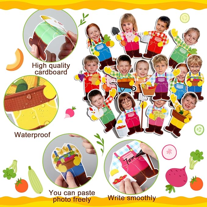 Gersoniel 72 Pcs Kid Farm Classroom Decor Farm Animal Bulletin Board Cutout |