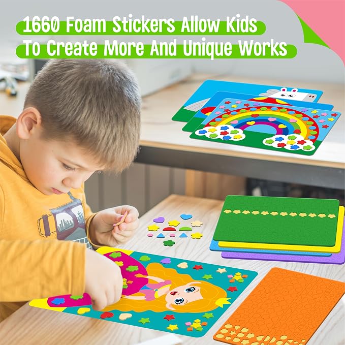 SpriteGru Foam Sticker Art Activity, 10 Princess & Castle Art Board