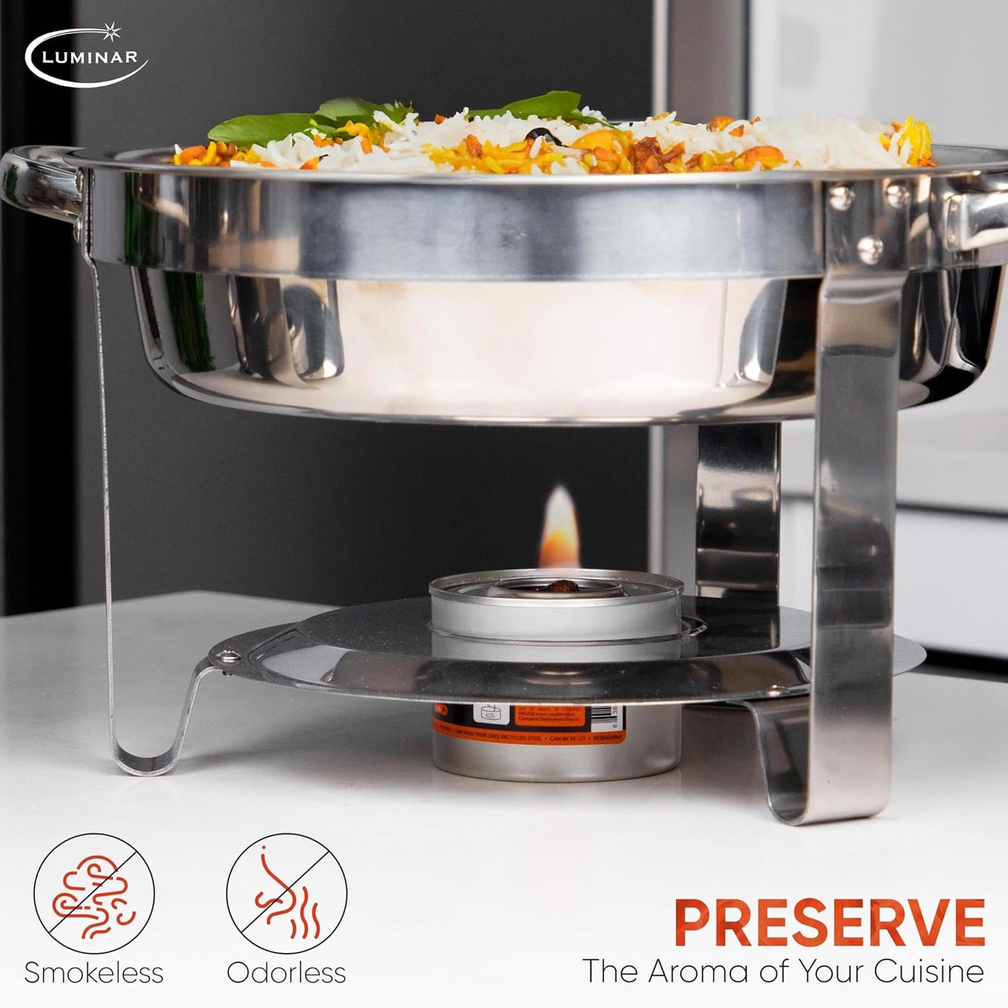 Luminar Resealable-Wick Chafing Fuel Cans, 12 Pack, 6 Hour - Premium Quality Burners for Food Warmers - No More Spills, Waste, or Hassle - Perfect for Convenient, and Long-Lasting Event Catering