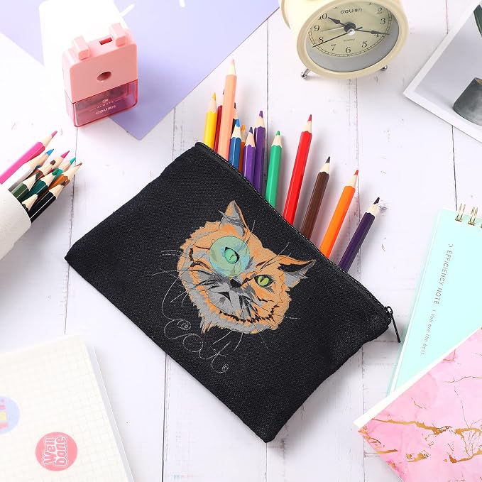 Reginary 80 Pack Canvas Zipper Makeup Bags Bulk Pencil Pouches Blank DIY Craft