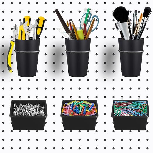Kuhome 6 Sets Pegboard Bins