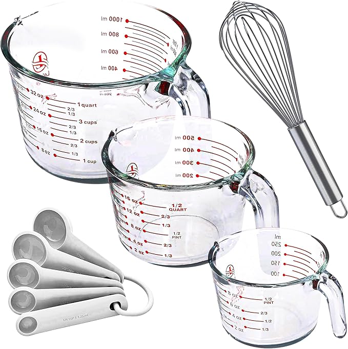 Le'raze Set of 3 Glass Measuring Cups