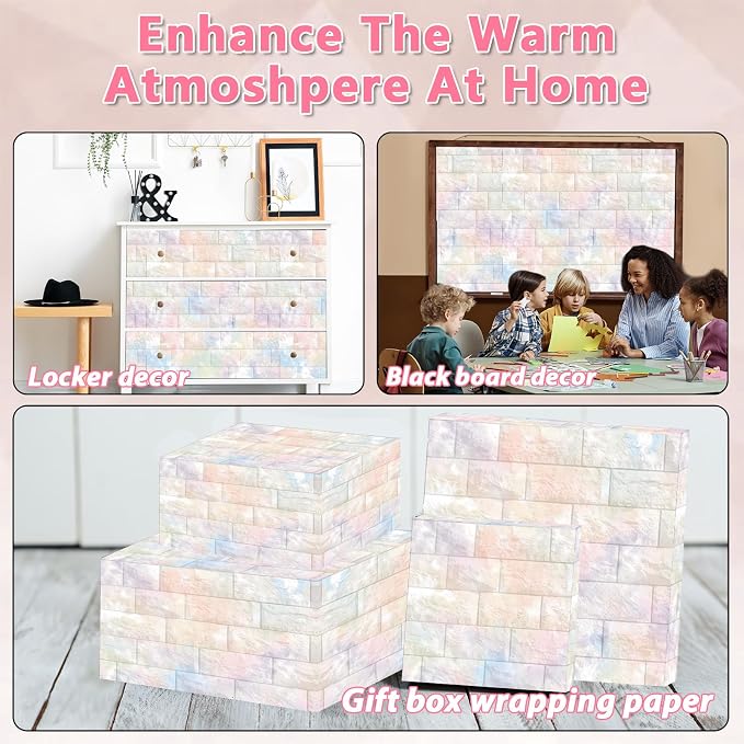 Graffiti Wall Bulletin Board Paper Roll Pastel Brick Gradient Stone Bulletin