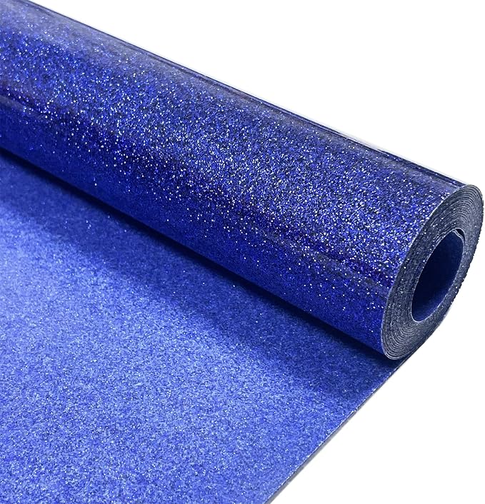 Blue Glitter Heat Transfer Vinyl 12" x 8 ft HTV