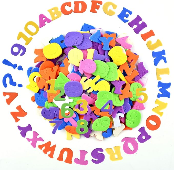 Coopay Self-Adhesive Foam Letter Alphabet Number Stickers Assorted Colors