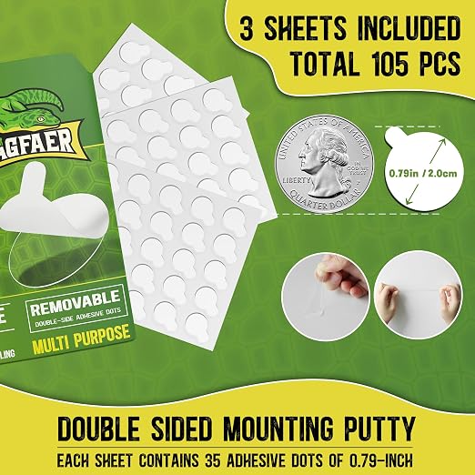 105Pcs Double Sided Adhesive Dots, 0.79" Clear Removable Sticky Adhesive