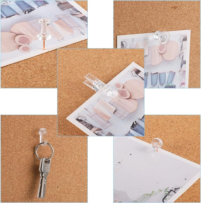 BESARME 200 Pcs Push Pins for Bulletin Board, Thumb Tacks for Cork Board | Clear