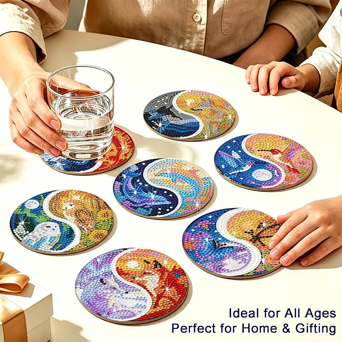 8-Pack Diamond Art Coaster Kit