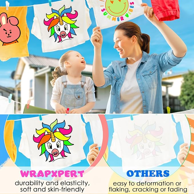 WRAPXPERT Neon HTV Heat Transfer Vinyl 8 Neon Vinyl Assorted Sheets 12x10In