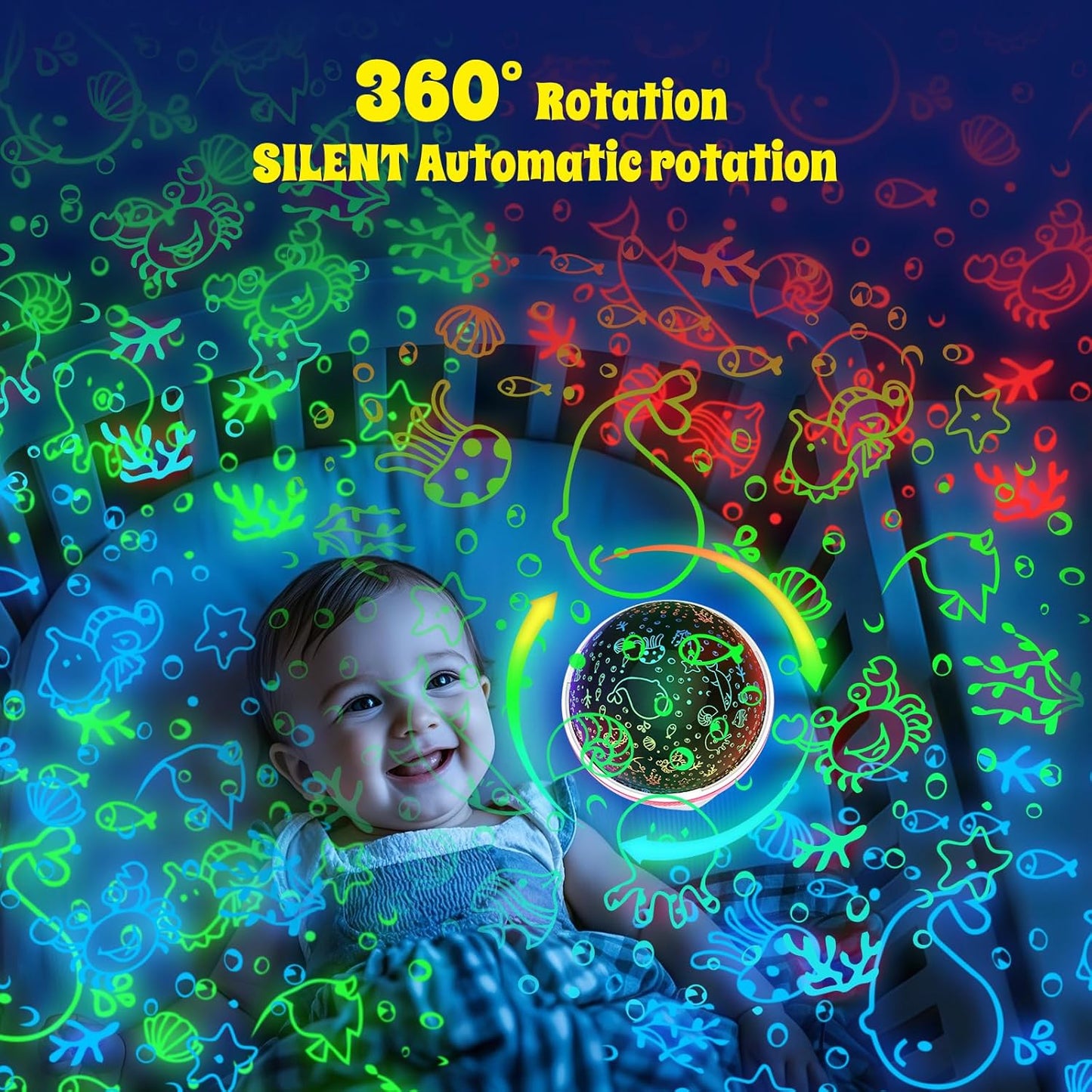 Kids Star Night Light, Night Light Projector,Nebula Star Projector 360 Degree Rotation - 6 LED Bulbs 18 Light Color Changing with USB Cable, Romantic Gifts for Men Women Children (Pink)