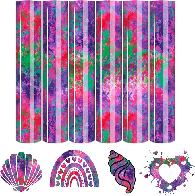 Tintnut Purple Splash Heat Transfer Vinyl, stretch washable, works