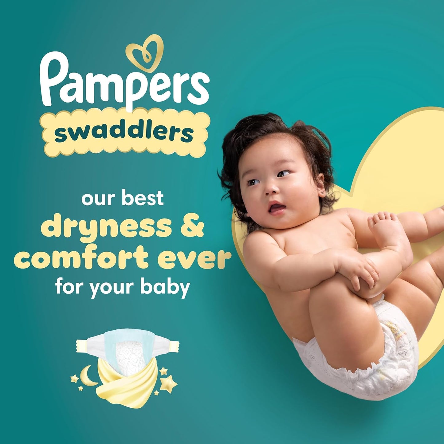 Pampers Swaddlers Diapers, Size 8 (30+ lbs), 60 Count, Absorbent, Keeps Baby Dry and Comfortable, Skin Safe Disposable Baby Diaper (Packaging May Vary)