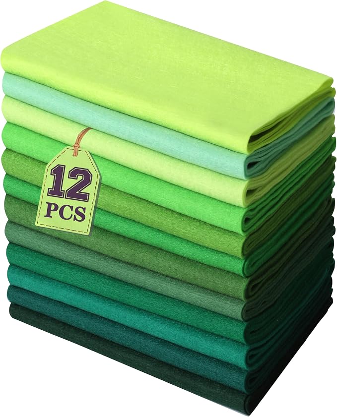HaoFeiJH 12 Rolls 8"x20" 1.6mm Thick Soft Felt Fabric Sheets – 12 Assorted