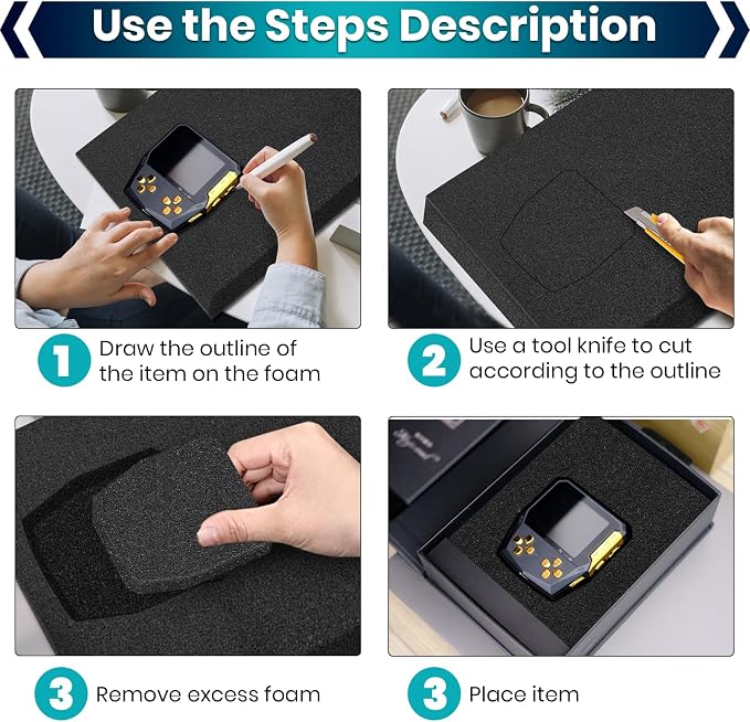 3 Pcs 16 x 12 x 2 Inches Foam Inserts