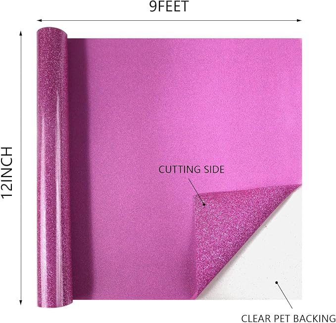 HTVVETUR Glitter HTV Vinyl Rolls Heat Transfer Vinyl