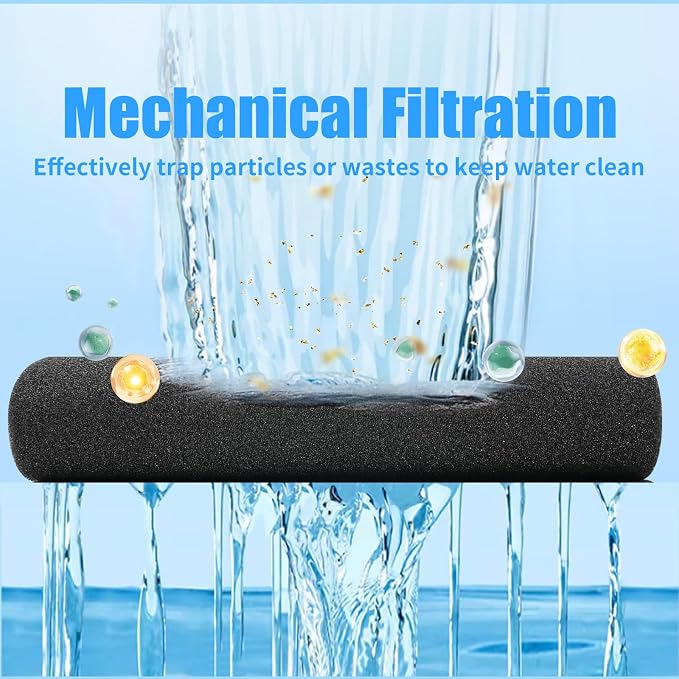 AQUANEAT 2 Pack Aquarium Bio Sponge Filter Media Pad Cut-to-Size Open Cell Foam