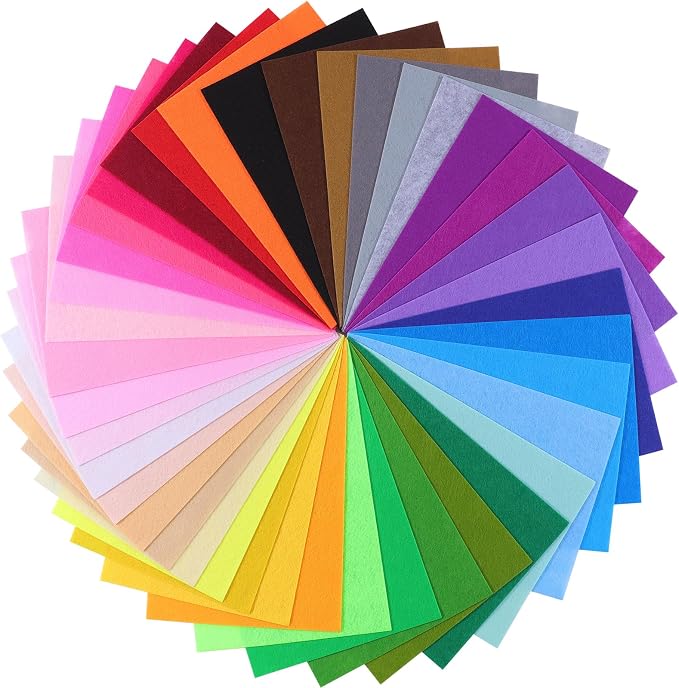 40 PCS Assorted Colors Soft Nonwoven Felt Sheets
