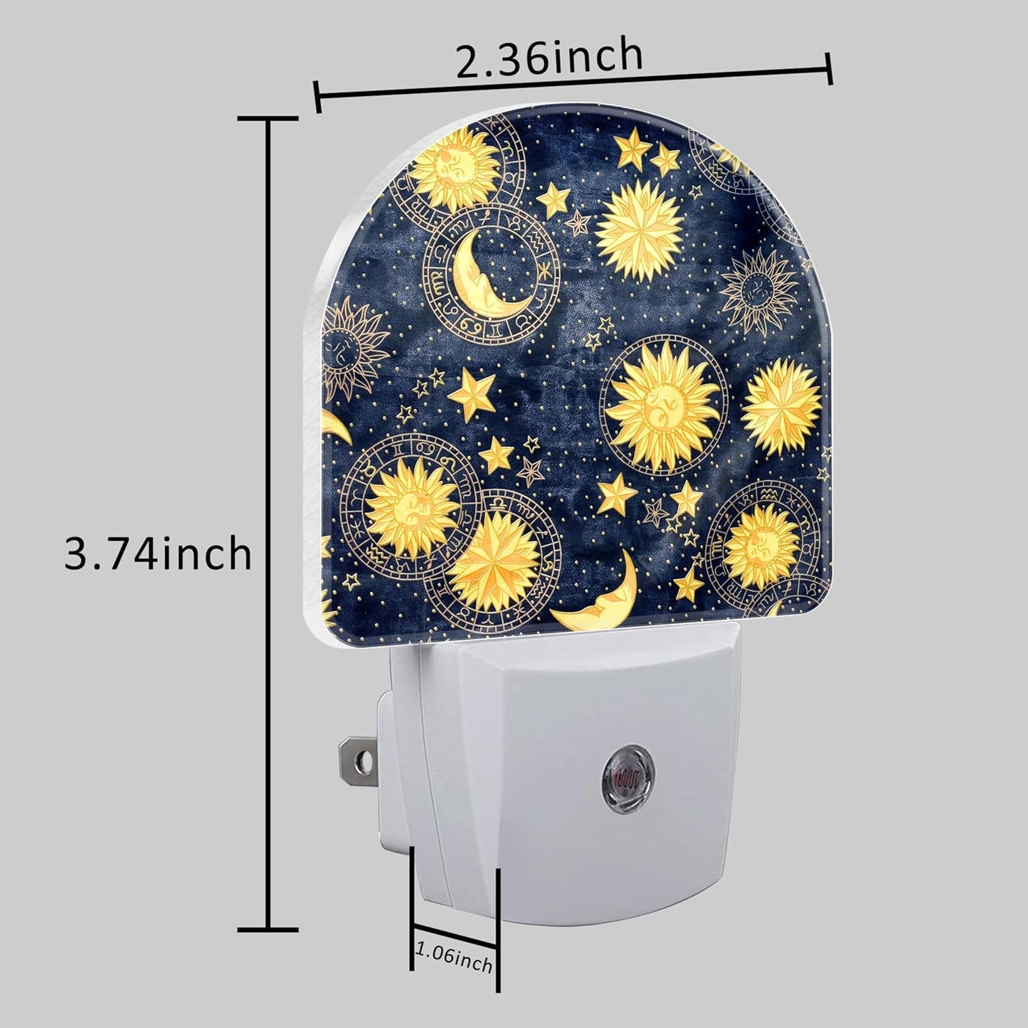 Night Light for Kids Girls Boys, Retro Divination Sun and Moon LED Night Light Plug into Wall with Dusk to Dawn Sensor for Room Decor, Hallway, Kitchen, Bathroom, Nursery, Stairs