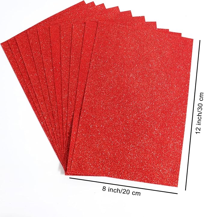 10 Sheets Glitter Paper Sheet for Easter Memorial Flag Independence Day